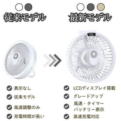 【最新型】楽すず扇風™｜コードレス｜卓上・壁掛け・吊り下げ対応